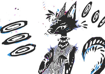 anthro black_body black_fur black_tail clothing dress female fur markings simple_background smile solo tail white_background white_markings naircat 2017 digital_drawing_(artwork) digital_media_(artwork) half-length_portrait microsoft_paint_(artwork) portrait