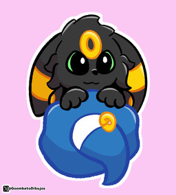 ambiguous_gender anthro black_body clothing fur green_eyes hat headgear headwear magic_user ring solo sticker wizard_hat goombato_dibujos nintendo pokemon fan_character goombato_umbreon eeveelution generation_2_pokemon pokemon_(species) umbreon hi_res