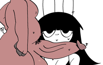 anthro balls bangs belly big_penis black_hair bodily_fluids duo femboy genitals glans hair huge_penis humanoid_genitalia humanoid_penis interspecies male male/male male_anthro navel nude nude_anthro nude_male outie_navel penis simple_background sweat sweatdrop sweaty_genitalia sweaty_penis tail vein veiny_penis white_background white_body white_ears white_sclera xarop77 enid_(xarop77) domestic_pig lagomorph leporid mammal rabbit suid suine sus_(pig) 2025 digital_drawing_(artwork) digital_media_(artwork) male_(lore)