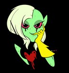 2016 alien alien_humanoid alpha_channel breasts bust_portrait clothed clothing cubic-watermelon disney female fingers freckles gloves green_body green_skin hair handwear hi_res humanoid humanoid_pointy_ears long_hair lord_dominator noseless not_furry pink_sclera portrait solo wander_over_yonder white_hair