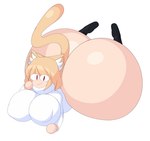 big_breasts big_butt blonde_hair bottomless breasts butt clothed clothing female footwear hair huge_breasts huge_butt hyper hyper_butt inner_ear_fluff looking_at_viewer lying nipple_outline on_front red_eyes shirt smile socks solo topwear tuft white_body white_skin cytrusawa tsukihime type-moon neco-arc animal_humanoid cat_humanoid felid felid_humanoid feline feline_humanoid humanoid mammal mammal_humanoid absurd_res hi_res