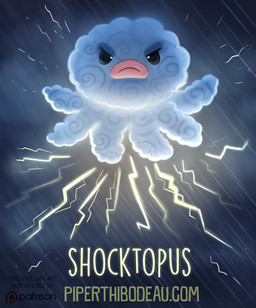 ambiguous_gender angry black_eyes cloud electricity feral humor lightning pun raining solo storm visual_pun piper_thibodeau aquatic cephalopod coleoid mollusk octopodiform octopus digital_media_(artwork) digital_painting_(artwork) painting_(artwork)