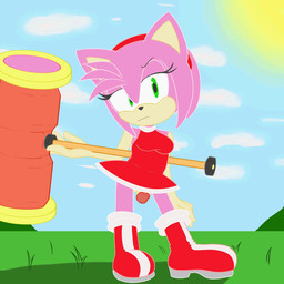 anthro bottomless breasts clothed clothing dress flashing genitals gynomorph intersex no_underwear penis penis_under_dress red_clothing red_dress solo thigh_gap thin_calves thin_legs thin_thighs upskirt wind kamikiller sega sonic_the_hedgehog_(series) amy_rose eulipotyphlan hedgehog mammal 1:1 2d_animation animated frame_by_frame hi_res