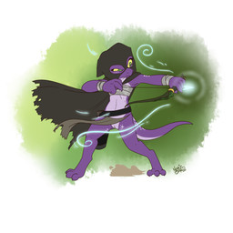 3_toes 4_fingers action_pose anthro archer arm_markings arrow_(weapon) barefoot bottomwear bow_(weapon) casual_exposure chest_wraps claws cloak clothed clothed_anthro clothed_female clothing countershade_tail countershade_torso countershading crotch_apron digitigrade exposed eyelashes facial_markings feet female female_anthro finger_claws fingers flat_chested focused front_view genitals green_eyes head_markings holding_bow_(weapon) holding_object holding_ranged_weapon holding_weapon hood hooded_cloak ineffective_clothing innie_vulva iris leg_markings logo loincloth long_tail magic markings midriff mouth_closed multicolored_body multicolored_scales no_underwear one_eye_half-closed pelvic_curtain pose pupils purple_body purple_scales ranged_weapon scales simple_background slim slim_anthro slim_female slit_pupils solo standing tail tapering_tail text toe_claws toes two_tone_body two_tone_scales vulva wardrobe_malfunction weapon wide_stance wraps wrist_wraps yellow_sclera nekostar kobold scalie 1:1 2025 artist_logo artist_name dated digital_drawing_(artwork) digital_media_(artwork) full-length_portrait hi_res portrait