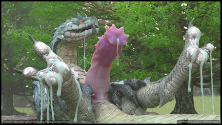 animal_genitalia animal_penis big_penis bodily_fluids claws cum cum_drip cum_in_mouth cum_inside cum_on_feet dripping ejaculation erection feet feral finger_claws foot_fetish genital_fluids genitals grass leaking_cum male messy orgasm outside paws penis plant presenting presenting_penis pupils red_eyes slit_pupils solo toe_claws toes tree carman19652003 metldragon capcom monster_hunter fanged_wyvern scalie tobi-kadachi 16:9 3d_(artwork) digital_media_(artwork) hi_res widescreen