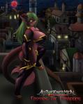 anthro armor armwear big_breasts big_butt blood_moon breasts building butt city claws clothed clothing curvy_figure darkness detached_sleeves female green_hair hair hooves horn huge_breasts legwear long_hair long_tail looking_at_viewer melee_weapon moon night pink_nose side_boob skimpy smile solo sword tail thick_thighs town unconvincing_armor voluptuous weapon yellow_eyes lavenderpandy theblackrook all_the_king's_men mythology monette canid canid_demon canine demon hellhound hybrid mammal mythological_canine mythological_creature cover cover_art cover_page digital_media_(artwork) hi_res story story_in_description