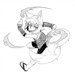 blush fangs female monster_girl_(genre) multi_tail solo tail teeth jingai_modoki monster_girl_quest kitsune_(monster_girl_quest) animal_humanoid canid canid_humanoid canine canine_humanoid fox fox_humanoid humanoid mammal mammal_humanoid 1:1 monochrome