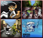 anthro brown_body burning clothed clothing duo eyewear female four_frame_image glasses green_body group looking_at_viewer male money nude outside parody pose smile solo standing street suit tan_body text underwater walking water white_body shinragod abbey_road michael_jackson's_thriller nevermind_(nirvana) nickelodeon nirvana nirvana_baby pink_floyd t.u.f.f._puppy the_beatles wish_you_were_here_(album) dudley_puppy kitty_katswell larry_(t.u.f.f._puppy) ollie_(t.u.f.f._puppy) professor_keswick the_chameleon_(t.u.f.f._puppy) verminious_snaptrap american_opossum canid canine canis chameleon domestic_cat domestic_dog eulipotyphlan felid feline felis lizard mammal marsupial murid murine rat reptile rodent scalie shrew 2014 album_cover colored cover english_text