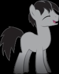 big_eyes black_hair eyes_closed feral fur grey_body grey_fur hair male nude open_mouth open_smile quadruped short_hair side_view simple_background smile solo tail toony transparent_background trotsworth friendship_is_magic hasbro my_little_pony story_of_the_blanks grey_hoof_(mlp) equid equine horse mammal pony alpha_channel