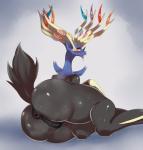 2013 anus blue_eyes blush butt cervine crying deer drooling female feral fur grey_fur hi_res legendary_pokémon looking_back lying mammal nintendo on_side open_mouth overweight pokémon presenting presenting_hindquarters presenting_pussy pussy saliva shadow shiny solo sssonic2 sweat tears thick_thighs tongue tongue_out video_games white_eyes xerneas
Rating: Explicit
Score: 19
User: Robinebra
Date: October 21, 2013