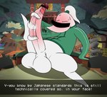 anthro balls big_balls big_penis blush bodily_fluids censored_eyes censored_genitalia censored_penis dialogue exhibitionism genital_fluids genitals huge_balls huge_penis humanoid_genitalia humanoid_penis ineffective_censorship laid_back male masturbation penis precum presenting_genitalia public public_masturbation public_nudity solo spread_legs spreading sweat sweatdrop text mikey6193 ena:_dream_bbq ena_(series) hoarder_alex_(ena) censored english_text hi_res