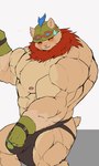 abs anthro big_bulge biped blush bulge clothing detailed_bulge erection fur huge_bulge male male_anthro muscular muscular_anthro muscular_male nipples nude pecs solo whit3salmon_23 league_of_legends riot_games tencent teemo_(lol) canid canine mammal hi_res