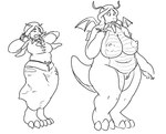 anthro belly big_belly big_breasts breasts clothing female genitals human_to_anthro overweight overweight_female pussy solo species_transformation syringe transformation wardrobe_malfunction weight_gain prurientpie nintendo pokemon drasna_(pokemon) dragonite generation_1_pokemon human mammal pokemon_(species) monochrome