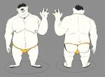 anthro bulge butt clothing front_and_back fur humanoid_hands male overweight overweight_anthro overweight_male simple_background solo underwear white_body white_fur nastybearz towel_(nastybearz) bear mammal polar_bear ursine absurd_res hi_res