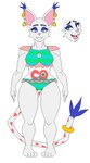 anthro belly_tattoo clothing ear_piercing ear_ring ear_stud female fur mature_female midriff navel piercing ring_piercing ruffled_bikini solo swimwear tattoo white_body white_fur tigereyetopaz bandai_namco digimon mango_(tigereyetopaz) digimon_(species) gatomon