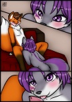 anthro candykittycat canid canine canis comic dipstick_tail duo erection fellatio female fox fur genitals hair hi_res jess_(teckly) licking male male/female mammal markings nude oral penile penis penis_lick purple_hair sex tail tail_markings tongue tongue_out werefox_(character) wolf