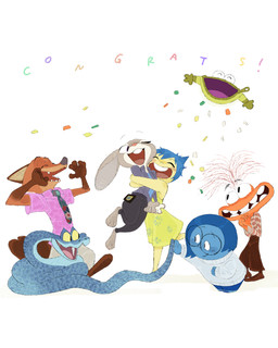 anthro blue_body blue_scales blue_skin celebration clothing congrats dress female feral fur grey_body grey_fur group male orange_body orange_fur orange_skin pointy_ears rabbit_ears scales yellow_body yellow_skin unknown_artist disney inside_out pixar zootopia anxiety_(inside_out) gary_de'snake joy_(inside_out) judy_hopps nick_wilde sadness_(inside_out) canid canine emotion_(inside_out) european_rabbit fox humanoid lagomorph leporid mammal oryctolagus pit_viper rabbit red_fox reptile scalie snake true_fox viper 4:5 absurd_res hi_res