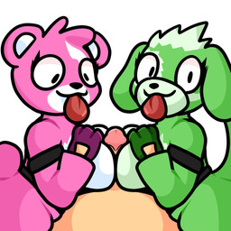 anthro breast_play breast_squish breasts breasts_frottage clothing collaborative collaborative_sex collaborative_titfuck costume female ffm_threesome first_person_view fursuit genitals group group_sex male male/female not_furry penis sex squish threesome titfuck tongue tongue_out trio lewdewott epic_games fortnite clover_team_leader cuddle_team_leader bear canid canine canis domestic_dog human mammal 1:1 hi_res