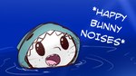 anthro black_eyes clothing costume cute_fangs dialogue duo fangs female shark_costume smile swimming teeth text water water_ripple milachu92 youtube lantha humanoid lagomorph leporid mammal rabbit 16:9 english_text meme widescreen