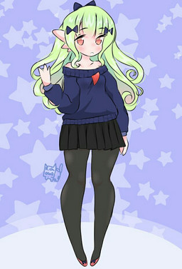accessory black_bow blue_background bottomwear bow_(feature) bow_accessory bow_ribbon centered_hair_bow clothing female footwear gesture green_hair hair hair_accessory hair_bow hair_ribbon legwear long_hair orange_eyes pattern_background ribbons shoes simple_background skirt solo star star-shaped_background star_polygon star_symbol sweater thigh_highs topwear twin_bows twin_hair_bows waving waving_at_viewer rosse_chan nintendo pokemon connie_(rosse_chan) gardevoir generation_3_pokemon pokemon_(species) 2021 full-length_portrait portrait signature
