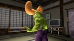 anthro baseball_bat bat_(object) bottomwear butt clothing detailed_background electronics green_body green_skin hair holding_object holding_weapon inside japanese_room looking_back male muscular muscular_anthro muscular_male nintendo_console orange_hair pants pompadour purple_bottomwear purple_clothing purple_pants rear_view red_body red_skin smile solo stomach_wraps tail teeth_showing television weapon mightyk asian_mythology east_asian_mythology japanese_mythology level-5 mythology nintendo nintendo_switch yo-kai_watch roughraff lizard reptile scalie yokai 16:9 2024 3d_(artwork) digital_media_(artwork) hi_res widescreen