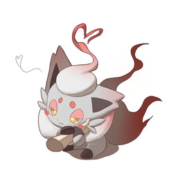 ambiguous_gender black_body black_fur blush blush_stickers dipstick_tail disembodied_hand duo facial_tuft feral fur grey_body grey_ears grey_fur heart_symbol holding_arm markings neck_tuft red_body red_fur red_tail_tip simple_background solo_focus tail tail_markings tuft white_background white_tail yellow_eyes rokroc205 nintendo pokemon generation_8_pokemon hisuian_form hisuian_zorua human mammal pokemon_(species) regional_form_(pokemon) 2025