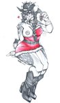 anthro antlers areola belt boots breasts clothing cowboy dress female footwear hat headgear headwear high_heeled_boots high_heels holidays holly_(plant) horn mistletoe nipple_outline nipple_piercing nipples piercing plant shoes solo western thehuntingwolf christmas deer mammal absurd_res hi_res