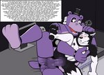 anal anthro ball_slap bodily_fluids duo from_behind_position machine male male/male nipple_fetish nipple_pinch nipple_play penetration pinch sex slap speech_bubble spoon_position spooning sweat text tl;dr hunter-husky five_nights_at_freddy's scottgames hunter_(hunter-husky) mr._hippo_(fnaf) canid canine canis common_hippopotamus domestic_dog hippopotamid humanoid husky mammal nordic_sled_dog robot spitz 2022 digital_media_(artwork) english_text hi_res translated