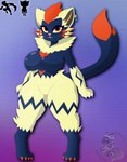 anthro big_breasts breasts female fusion implied_transformation simple_background solo dreiden night_in_the_woods nintendo pokemon fusion_(character) mae_borowski felid feline generation_7_pokemon legendary_pokemon mammal pokemon_(species) zeraora absurd_res hi_res