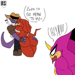 angry anthro arm_wraps big_butt bodily_fluids butt eyes_closed facial_hair fangs goatee group hand_on_butt male muscular muscular_male sad sharp_teeth speech_bubble tears teeth thick_thighs trio wraps bacon_sama everyone_is_so_mean_to_me sega sonic_boom sonic_the_hedgehog_(series) espio_the_chameleon fang_the_hunter knuckles_the_echidna chameleon dipodid echidna jerboa lizard mammal monotreme reptile rodent scalie hi_res meme