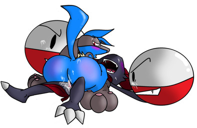 anal bdsm black_eyes blush bondage bound butt cowgirl_position cum cum_on_butt cum_on_electrode cum_on_face domination electrode forced gay lucario male nintendo on_top penis pinned_down pokémon rape red_eyes sex video_games voyeur weavile
Rating: Explicit
Score: 4
User: LuLuK
Date: June 06, 2012