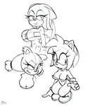 anthro big_breasts breasts female group looking_at_viewer thick_thighs trio wet wide_hips monamania sega sonic_boom sonic_the_hedgehog_(series) amy_rose rouge_the_bat sticks_the_jungle_badger badger bat eulipotyphlan hedgehog mammal mustelid musteline hi_res sketch