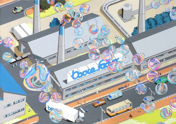 amazing_background ambiguous_gender bubble bus commercial_vehicle detailed_background factory group medium_truck outside public_transportation road sidewalk street_lamp truck van vehicle vehicle_for_hire walking window zero_pictured snowisland9 human mammal detailed grandfathered_content