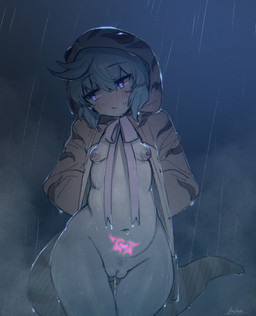 4_eyes areola big_areola blue_eyes blue_hair blush blush_lines bodily_fluids bottomless breasts clothed clothing exposed_leg eyebrow_through_hair eyebrows female fog genital_fluids genitals glistening glistening_body green_eyes hair hand_in_pocket heart_eyes heart_pupils heart_symbol hoodie hoodie_only looking_aside markings multi_eye multicolored_hoodie multicolored_ribbon navel open_clothing open_hoodie open_topwear pantsless pattern_clothing pattern_hoodie pattern_topwear pink_bow pockets pubes raindrop raining red_eyes shadow small_breasts snake_hood snout solo striped_clothing striped_hoodie striped_markings striped_tail striped_topwear stripes sweat sweatdrop tail tail_markings tan_clothing tan_hoodie tan_topwear tapering_tail text thick_tail thick_thighs thighs_together topwear topwear_only translucent translucent_hair unusual_clothing vaginal_fluids vulva water_drop wet wet_clothing wet_tail wet_thighs white_sclera womb_tattoo anchors_(artist) asian_mythology east_asian_mythology japanese_mythology kemono_friends mythology tsuchinoko_(kemono_friends) animal_humanoid cryptid humanoid mythological_creature mythological_scalie reptile reptile_humanoid scalie scalie_humanoid snake snake_humanoid tsuchinoko yokai 2022 digital_drawing_(artwork) digital_media_(artwork) english_text hi_res japanese_description shaded signature