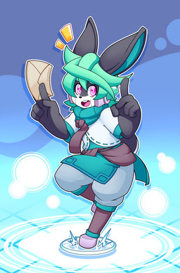 ambiguous_gender anthro clothed clothing envelope gesture hand_gesture machine open_mouth open_smile pink_eyes pointing raised_leg smile solo standing crankyconstruct lunar_regalia bit_(crankyconstruct) android lagomorph leporid mammal rabbit robot 2016 hi_res