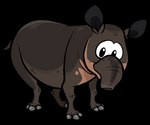 ambiguous_gender brown_body brown_skin feral looking_at_viewer simple_background solo transparent_background unknown_artist club_penguin mammal tapir absurd_res alpha_channel full-length_portrait hi_res official_art portrait