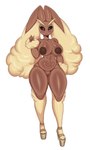 anthro areola big_breasts breasts breasts_together brown_areola brown_nipples brown_pussy clothing ears_down female fluffy_ears footwear genitals high_heels lips long_ears nipples nude pivoted_ears platform_footwear platform_heels pussy shoes simple_background solo thick_lips thick_thighs white_background stglace22 nintendo pokemon generation_4_pokemon lagomorph leporid lopunny mammal pokemon_(species) rabbit hi_res