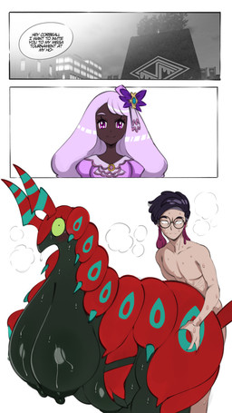 areola belly bestiality big_belly big_breasts black_areola black_nipples blush bodily_fluids breasts busty_feral butt butt_grab caught_in_the_act detailed_background dialogue eyelashes eyewear eyewear_only female female_feral female_human female_penetrated feral feral_penetrated glasses glasses_only group hand_on_butt hanging_breasts huge_breasts human_on_feral human_penetrating human_penetrating_feral interspecies larger_female larger_feral larger_penetrated looking_at_viewer male male/female male_human male_penetrating male_penetrating_female multi_breast nipples nude obscured_penetration outside penetration pokephilia pupils semi-anthro sex simple_background size_difference smaller_human smaller_male speech_bubble sweat sweaty_belly sweaty_breasts sweaty_legs sweaty_thighs text trio wearing_glasses yellow_sclera gonzalo_costa saltyxodium third-party_edit nintendo pokemon pokemon_legends_z-a corbeau_(pokemon) jacinthe_(pokemon) arthropod generation_5_pokemon human mammal pokemon_(species) scolipede shiny_pokemon 2026 absurd_res colored comic english_text hi_res