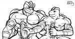 2014 4_arms 5_fingers abs age_difference anthro arm_around_shoulders biceps big_muscles big_pecs biped black_and_white daustmasana duo erection eye_contact father_(lore) father_and_child_(lore) father_and_son_(lore) fingers front_view generation_1_pokemon genitals handjob humanoid humanoid_genitalia humanoid_on_anthro humanoid_penis incest_(lore) looking_at_another looking_at_partner machamp macher machid machoke male male/male monochrome multi_arm multi_genitalia multi_limb multi_penis muscular muscular_male nintendo nipples nude older_male parent_(lore) parent_and_child_(lore) parent_and_son_(lore) pecs penile penis pokemon pokemon_(species) sex signature sitting smile son_(lore) triceps younger_male