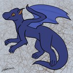 1:1 2021 aria_(disambiguation) blue_body blue_fur blue_tail blue_wings brown_sclera claws cute_fangs dragon feral fluffy fur furred_dragon furred_scalie glistening glistening_ears head_tuft hi_res inner_ear_fluff looking_back male mythological_creature mythological_scalie mythology scalie signature simple_background smile solo tail tuft wings