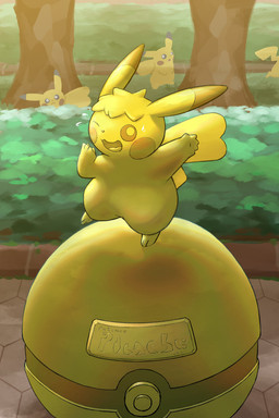 ambiguous_gender black_body black_fur blush bodily_fluids female feral frozen_expression fur gold_(metal) gold_statue golden_body grass group hair implied_transformation inanimate_transformation name_plate one_eye_closed open_mouth outside park petrification plant pokeball red_body red_cheeks red_fur sculpture shrub sign solo statue statue_transformation statuefication sweat text transformation tree trio walkway wink yellow_body yellow_fur kareha_21909 nintendo pokemon generation_1_pokemon mammal pikachu pokemon_(species) rodent 2:3 alternate_version_at_source english_text hi_res