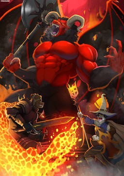 @nekochan002.bsky.social anthro armor battle clothing duo fight liamthedalmy magic male male/male melee_weapon mmorpg robe shield sword weapon wings yama old_school_runescape runescape labraderpy bird_dog canid canine canis dalmatian demon domestic_dog hunting_dog labrador mammal retriever hi_res