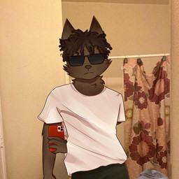alternate_species anthro bathroom black_coded brown_body brown_fur cellphone curly_hair dreadlocks electronics eyewear fur furrification glasses hair male phone rapper red_phone smartphone solo unknown_artist apple_inc. iphone kankan_(rapper) 1:1 draw_over