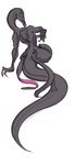 anthro black_body black_scales female long_tail scales solo tail thick_tail yamabat nintendo pokemon generation_7_pokemon pokemon_(species) salazzle scalie hi_res sketch