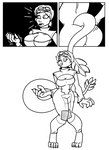 anthro beak breasts butt cleavage clothed clothing female growth human_to_anthro looking_down pigeon_toed simple_background solo species_transformation surprise tail tail_growth three_frame_image three_frame_sequence transformation transformation_sequence artist-chan mythology avian gryphon human mammal mythological_avian mythological_creature 2019 monochrome sequence