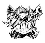 anthro fur hair male simple_background solo ybkathan digital_media_(artwork) hi_res monochrome