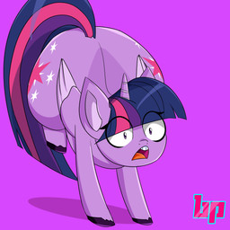 1_horn ass_up big_butt blue_hair butt cutie_mark female feral folded_wings frown hair hooves horn huge_hips logo open_frown open_mouth pink_background purple_body purple_eyes quadruped simple_background solo spooked startled tail wide_eyed wide_hips wings venting_shadows friendship_is_magic hasbro my_little_pony mythology twilight_sparkle_(mlp) equid equine mammal mythological_creature mythological_equine winged_unicorn 2025 absurd_res artist_logo digital_drawing_(artwork) digital_media_(artwork) full-length_portrait hi_res portrait