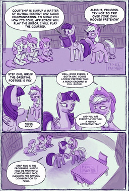 bookshelf cartoon_freckles dialogue eyelashes female feral freckled_face freckles furniture group horn long_eyelashes notebook reading table text wings pixelpub friendship_is_magic hasbro my_little_pony mythology apple_bloom_(mlp) applejack_(mlp) scootaloo_(mlp) sweetie_belle_(mlp) twilight_sparkle_(mlp) earth_pony equid equine horse mammal mythological_creature mythological_equine pegasus pony unicorn winged_unicorn comic english_text hi_res