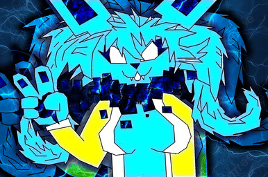 5_fingers anthro blue_body blue_ears blue_fur blue_hair blue_inner_ear blue_pawpads breasts clothing fangs female fingers fur hair looking_at_viewer mane open_mouth pawpads solo teeth tuft liquafusion nintendo pokemon shockwave_(liquafusion) eeveelution generation_1_pokemon jolteon pokemon_(species) 2026 hi_res