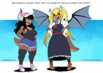 2019 amber_eyes anthro big_breasts breasts clothing cosplay dragon dress duo english_text female horn kobold lilly_reyes maid_uniform membrane_(anatomy) membranous_wings miss_kobayashi's_dragon_maid mythological_creature mythological_scalie mythology quetzalcoatl_(dragon_maid) red_eyes samantha_reyes scalie short_stack tail text tohru_(dragon_maid) uniform url wings zwitterkitsune